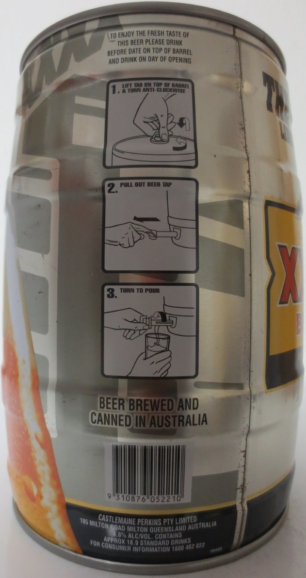 CASTLEMAINE XXXX BITTER THE BARREL STATE OF ORIGIN LIMITED EDITION 2001 (5L) Nr.1