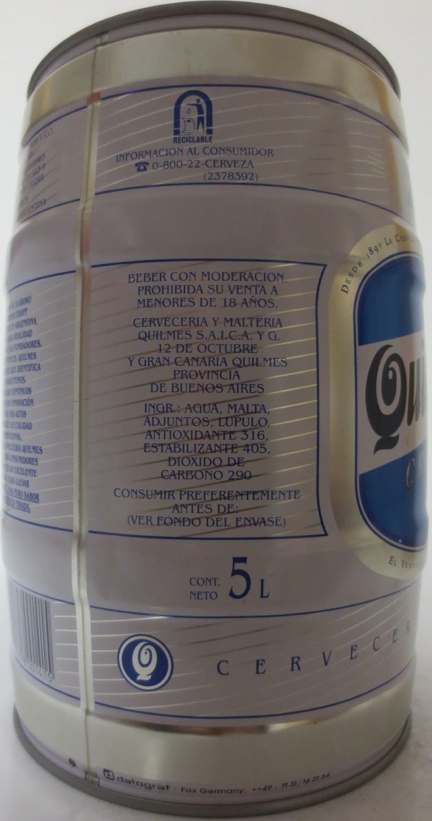 QUILMES CERVEZA CRISTAL Nr.1 