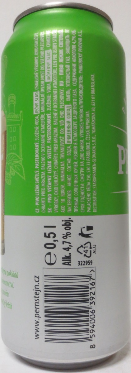 PERNŠTEJN Vilém PIVO LEŽÁK SVĚTLÝ (50cl) (B/O) č.1