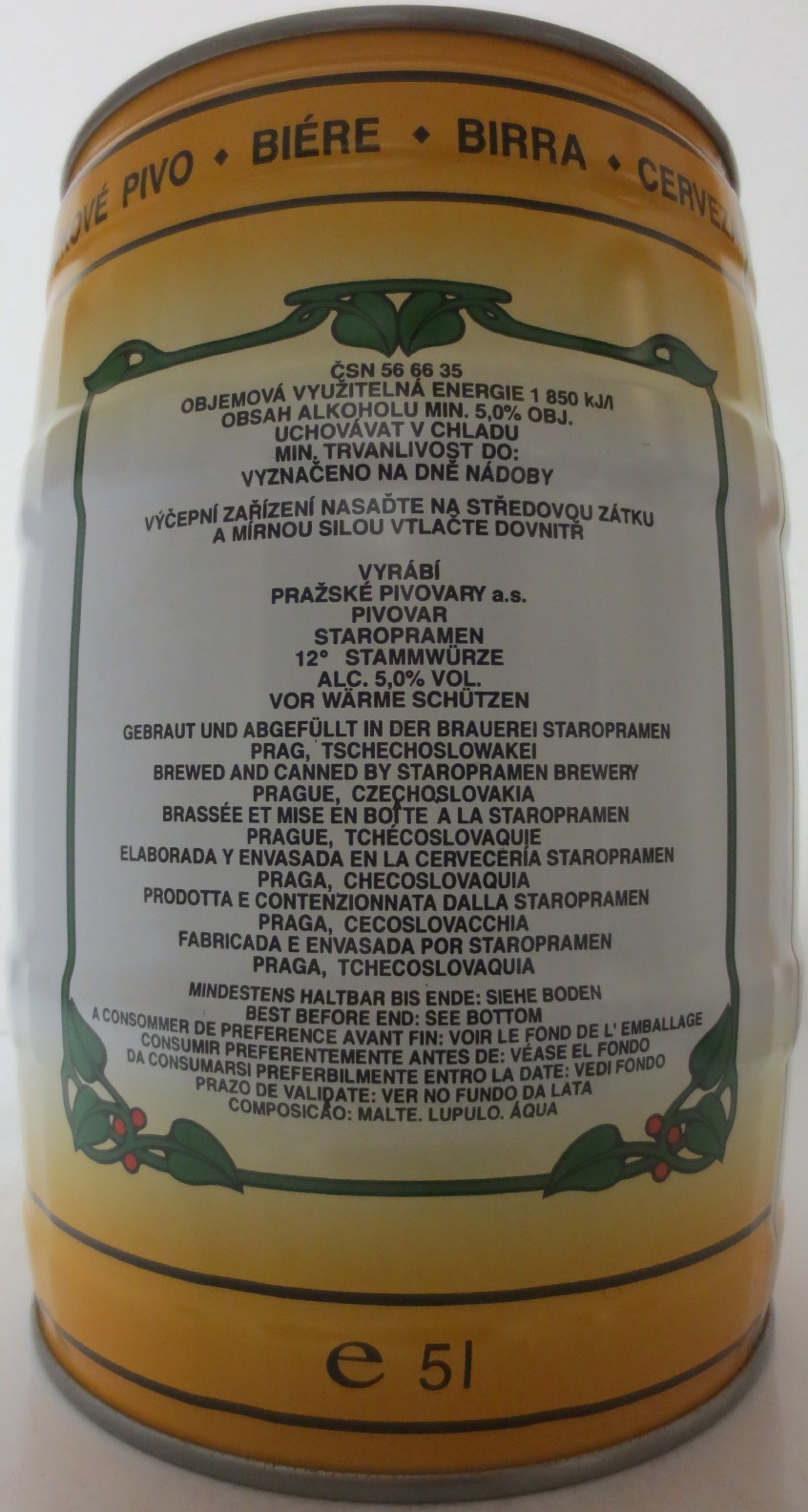 Staropramen PIVO ZLATÉ PRAHY 12% (ČSSR)