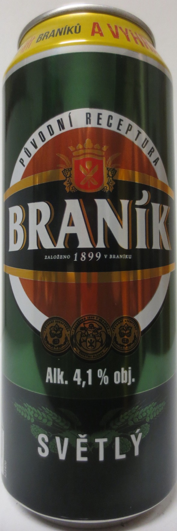 BRANÍK Alk. 4,1% obj. SVĚTLÝ SOUTĚŽ 2022 (CZ) (50cl) (B/O) č.1