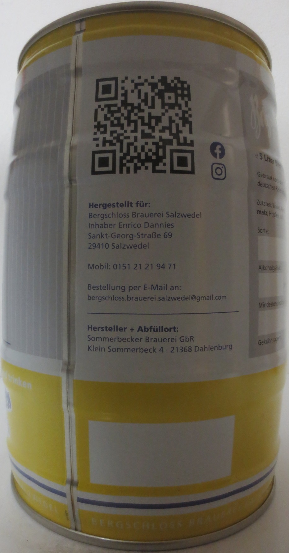 Bergschloss Bräu Urstoff der Altmark (5L) Nr.1