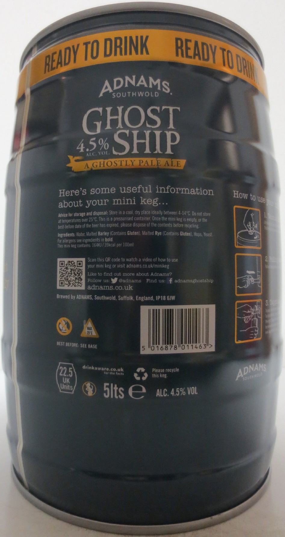 ADNAMS SOUTHWOLD GHOST SHIP A GHOSTLY PALE ALE (5L) Nr.1