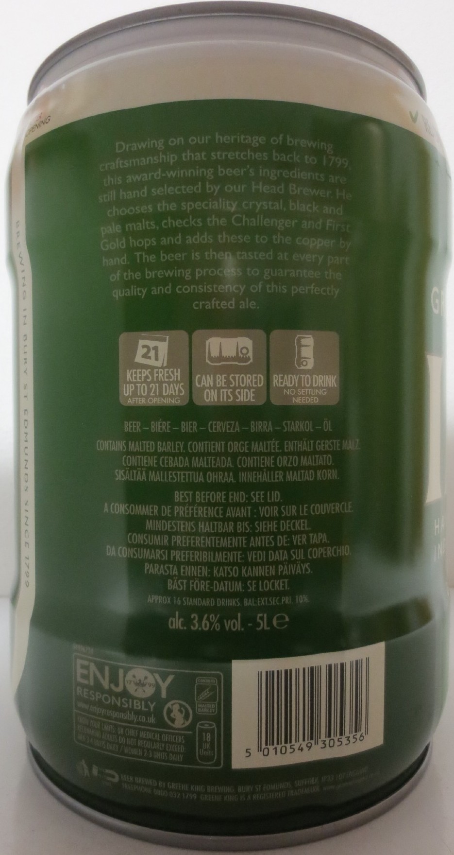GREENE KING IPA HANDCRAFTED INDIA PALE ALE (5L) Nr.2