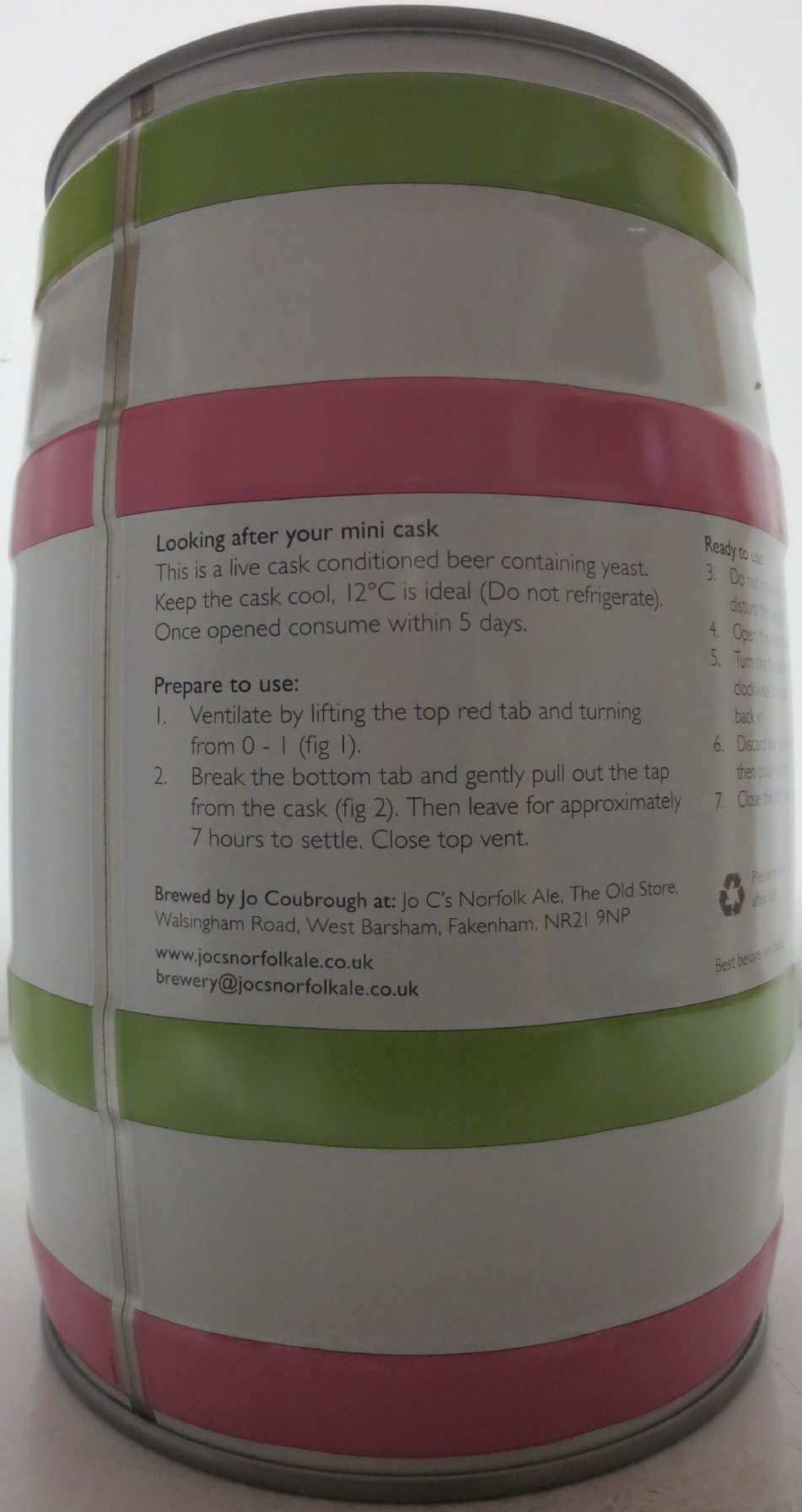 JOC´S NORFOLK ALE 5L MINI CASK (5L) Nr.1 