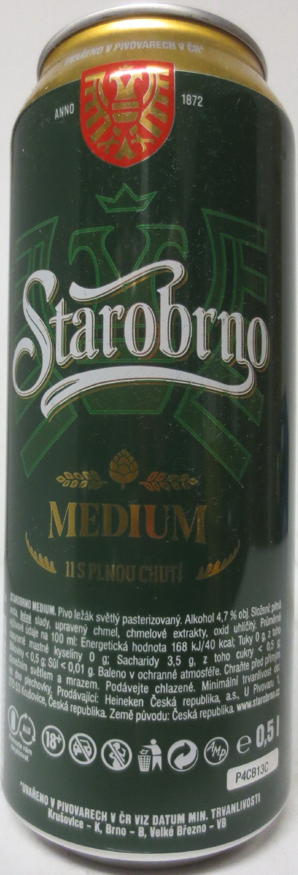 Starobrno MEDIUM S PLNOU CHUTÍ (50cl) (B/O) č.1 