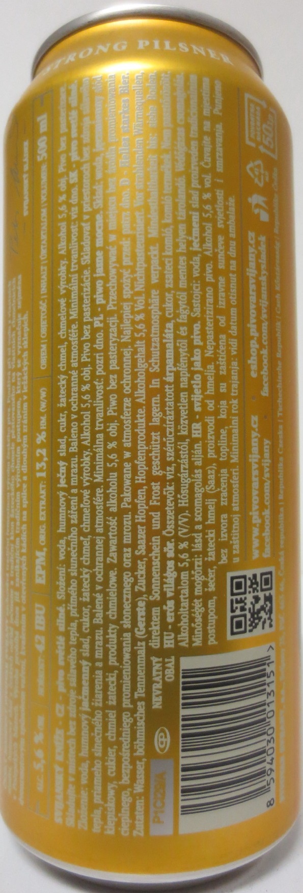 Svijany SVIJANSKÝ KNÍŽE 13 Světlé silné Tradiční pivo bez pasterizace 13 III (CZ) (50cl) (B/O) č.1
