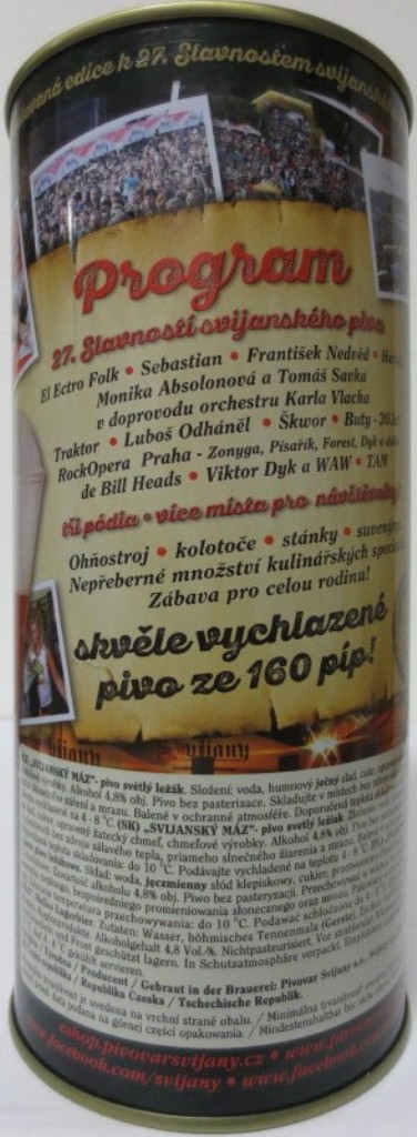 Svijany SVIJANSKÝ MÁZ Světlý ležák 27.SLAVNOSTI SVIJANSKÉHO PIVA 16.7.2016 (200cl) č.1