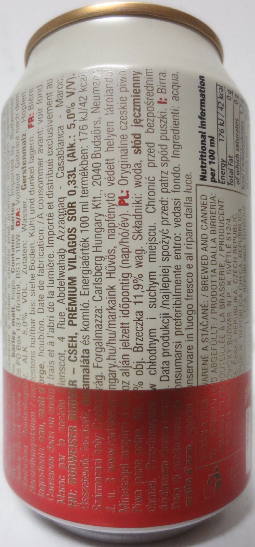 Budweiser Budvar ORIGINAL CZECH LAGER (CZ+SK) (33cl) (B/O) č.3