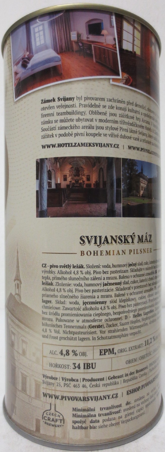 Svijany Zámek Svijany - Světlý ležák .1578. Tradiční pivo bez pasterizace 11 III (200cl) č.1