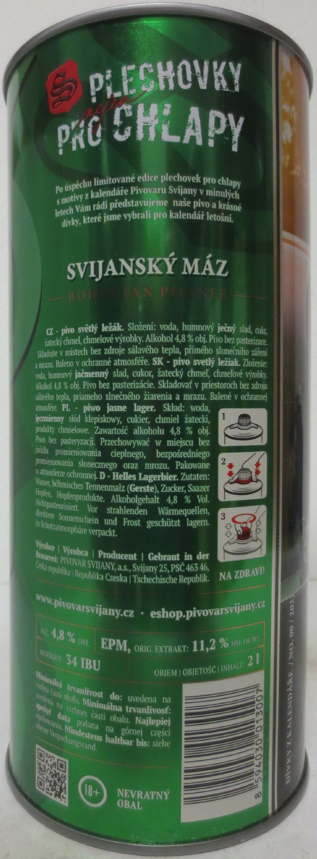 Svijany SVIJANSKÝ MÁZ dívky z kalendáře NO. 00/2022 (200cl)