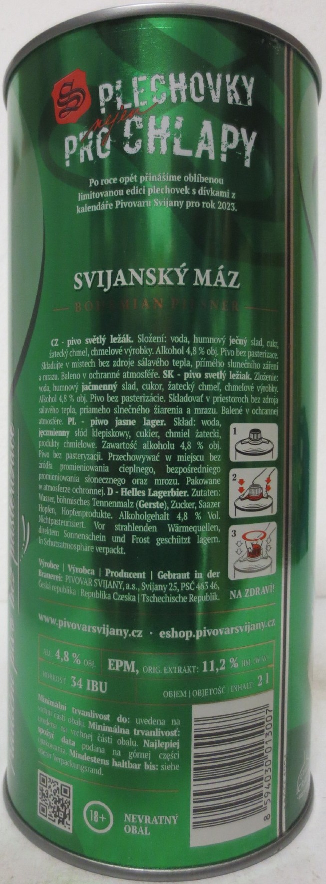 Svijany SVIJANSKÝ MÁZ dívky z kalendáře č.2-No. 2023 (200cl)