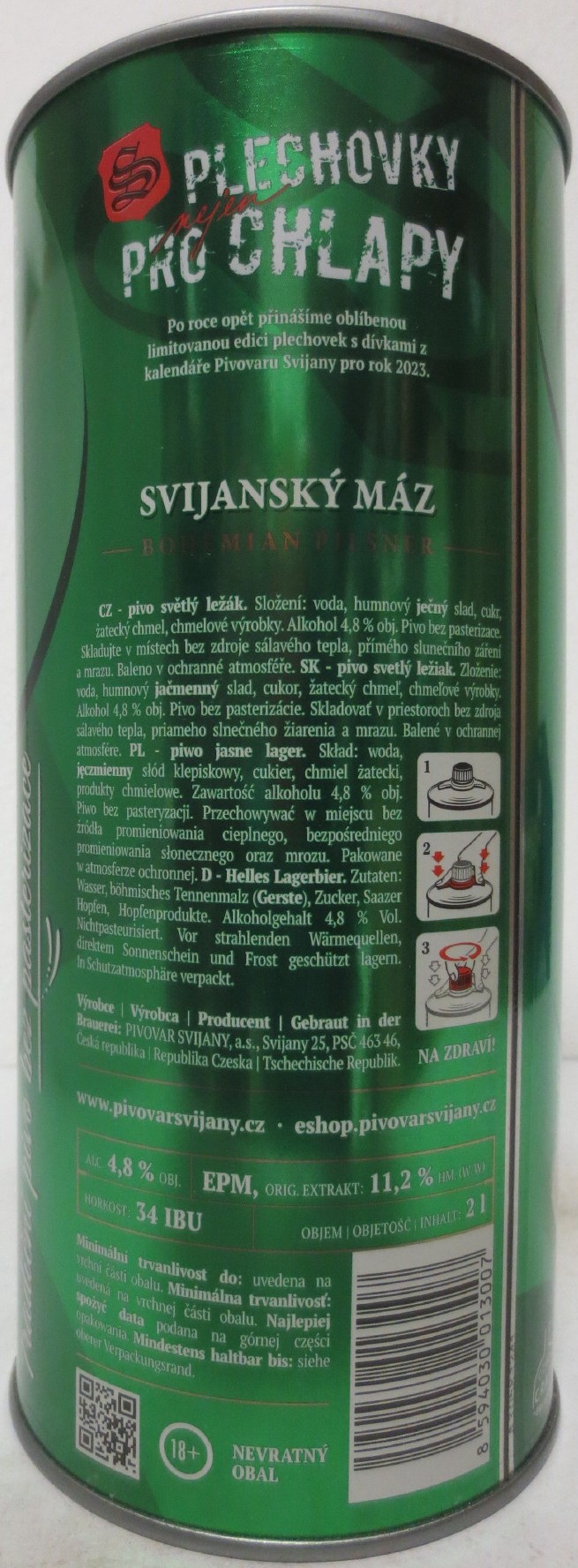 Svijany SVIJANSKÝ MÁZ dívky z kalendáře č.5-No. 2023 (200cl)  