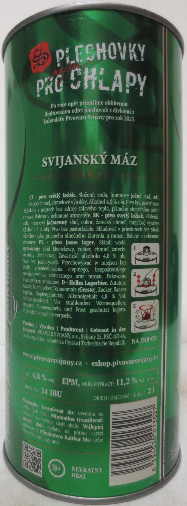Svijany SVIJANSKÝ MÁZ dívky z kalendáře č.8-No. 2023 (200cl)