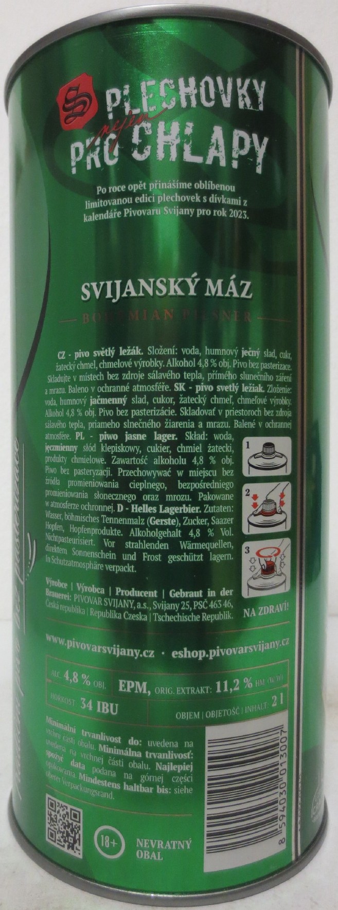 Svijany SVIJANSKÝ MÁZ dívky z kalendáře č.10-No. 2023 (200cl)
