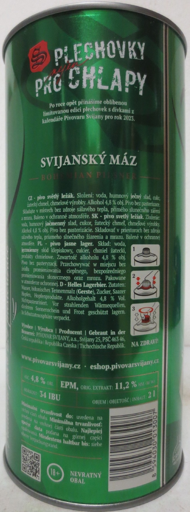 Svijany SVIJANSKÝ MÁZ dívky z kalendáře č.12-No. 2023 (200cl)