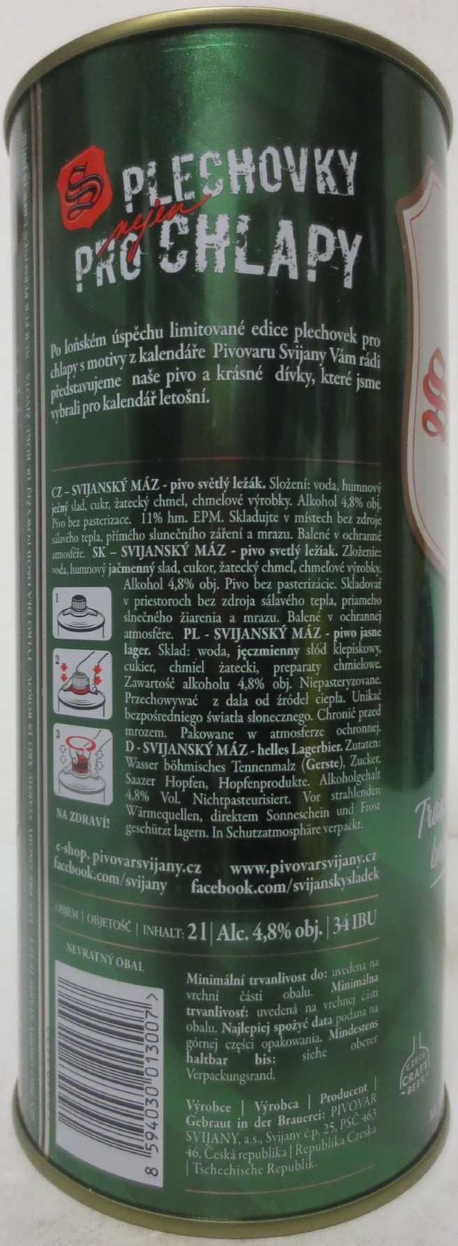 Svijany SVIJANSKÝ MÁZ dívky z kalendáře NO. 02/2021 (200cl)