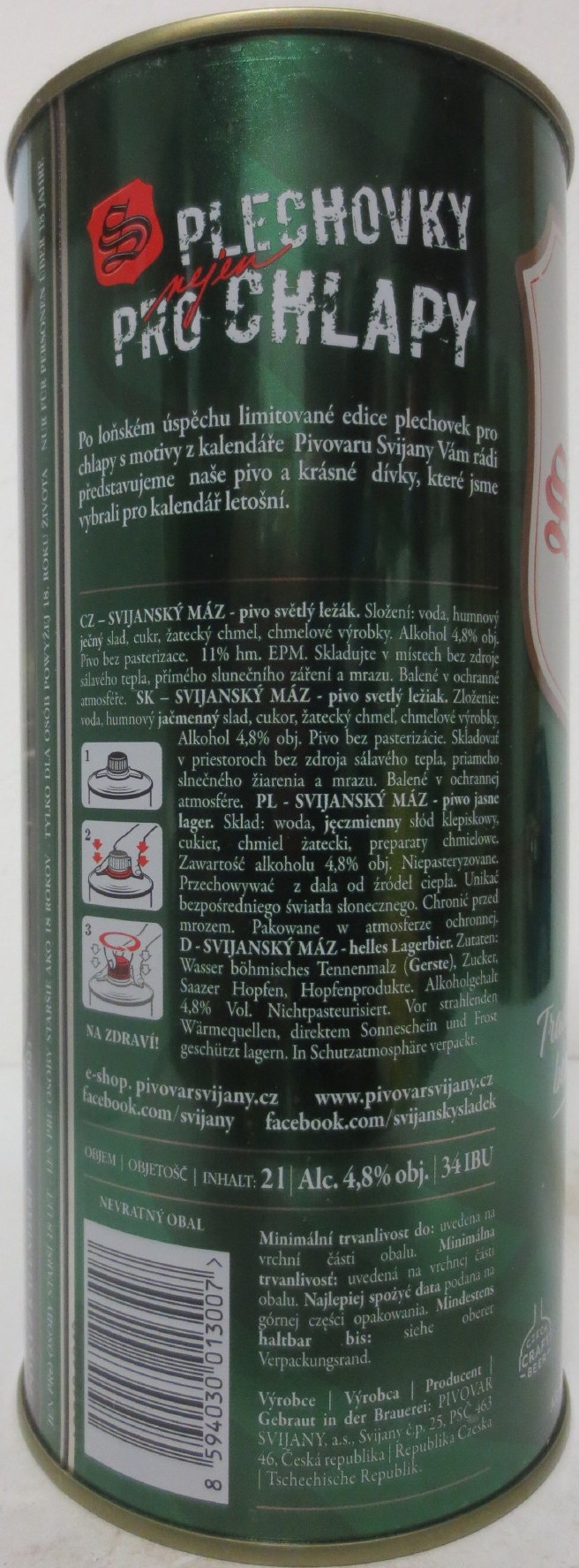 Svijany SVIJANSKÝ MÁZ dívky z kalendáře NO. 04/2021 (200cl)