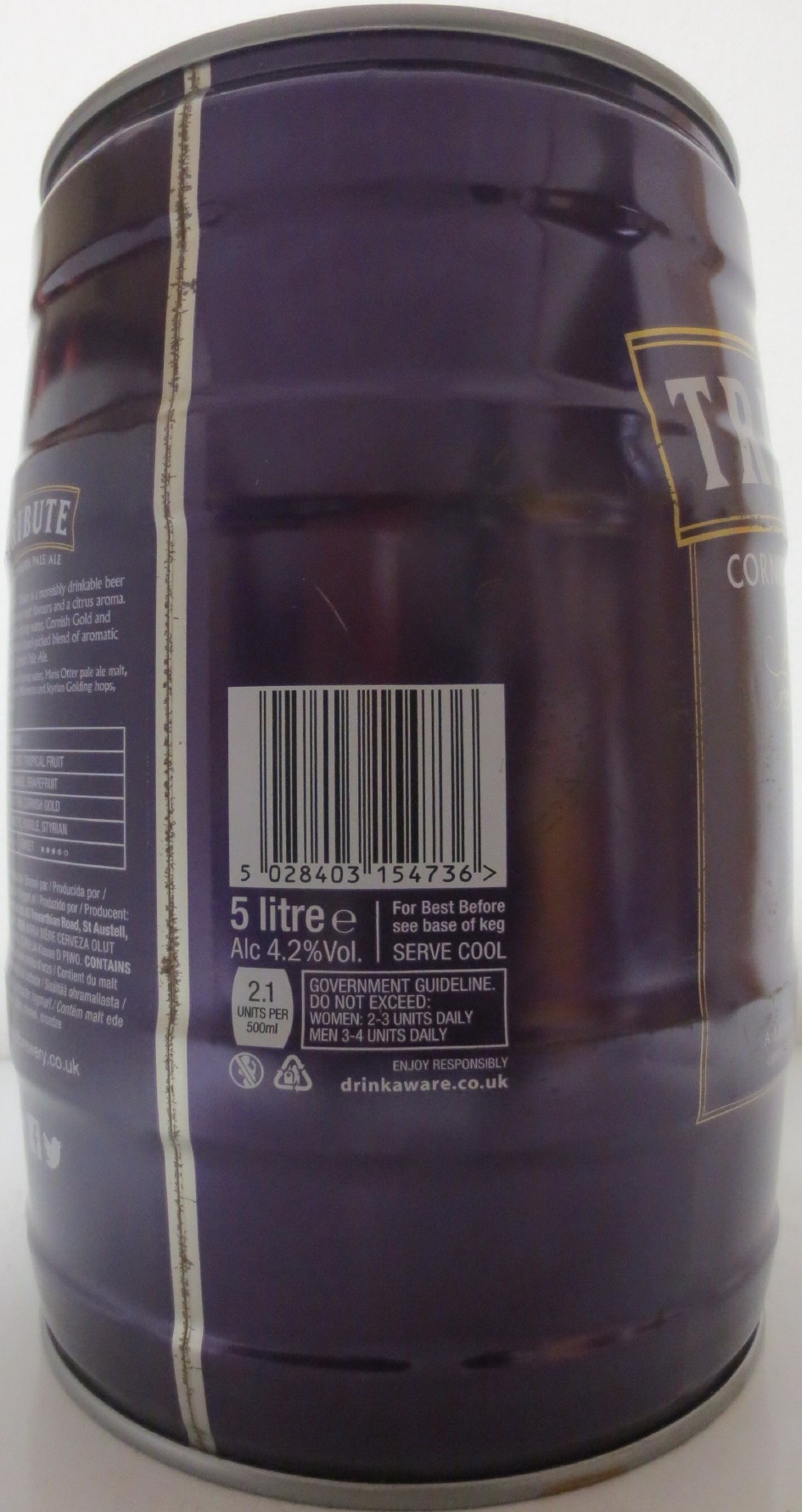ST AUSTELL BREWERY TRIBUTE CORNISH PALE ALE (5L) Nr.1