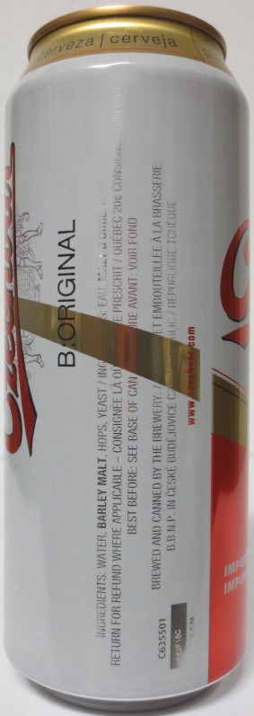 Czechvar B:ORIGINAL (CDN) (50cl) (B/O) č.1 
