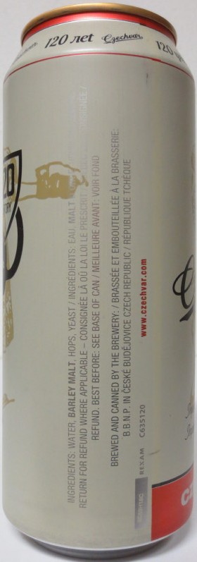 Czechvar 120 B: STORY 1895-2015 CZECH BEER (CDN) (50cl) (B-O) č.1