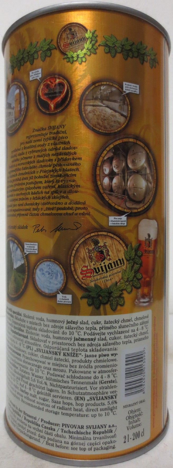 Svijany SVIJANSKÝ KNÍŽE PLECHOVKA PRO CHLAPY (200cl) č.1 