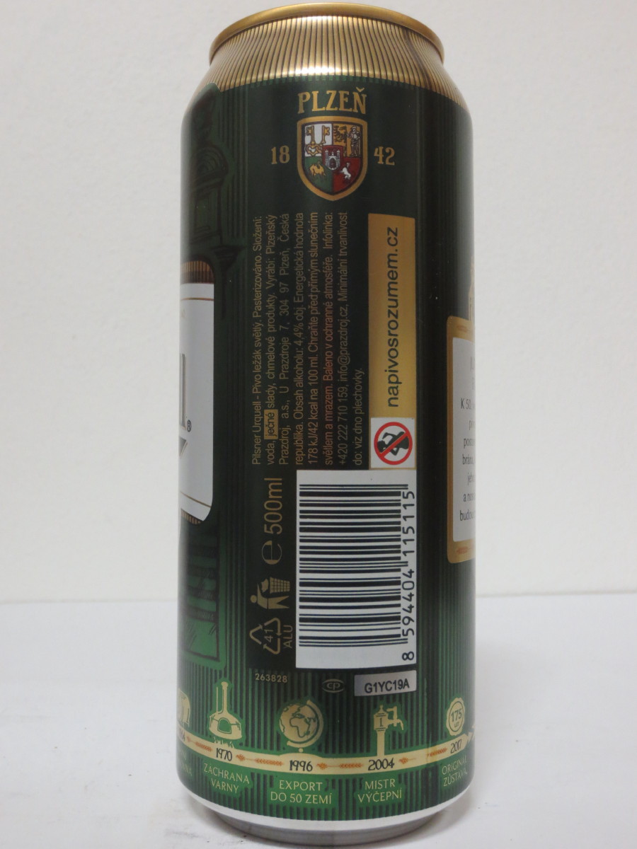 Pilsner Urquell 175 let - série 2017 - 1892 JUBILEJNÍ BRÁNA (50cl) (B/O)