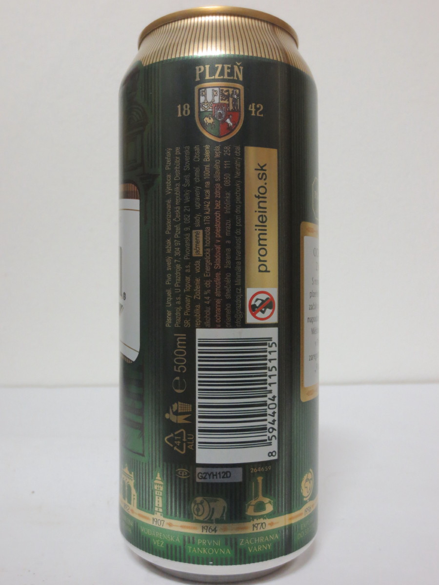 Pilsner Urquell 175 let - série 2017 - 1859 OCHRANÁ ZNÁKA (50cl) (B/O)