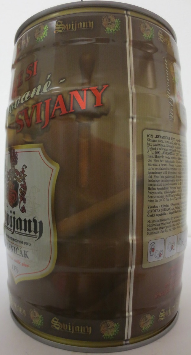 Svijany TRADIČNÍ NEPASTERIZOVANÉ PIVO KVASNIČÁK Speciální světlé pivo 13%