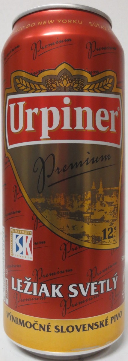 Urpiner Premium 12° LEŽIAK SVETLÝ New York BUBO (50cl) (B/O)