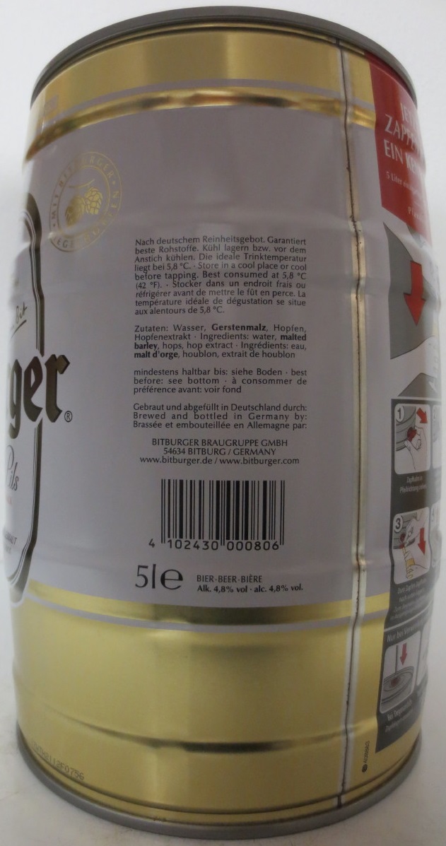 Bitburger Premium Pils JETZT ZAPFEN WIE EIN KENNER! (5L) Nr.1