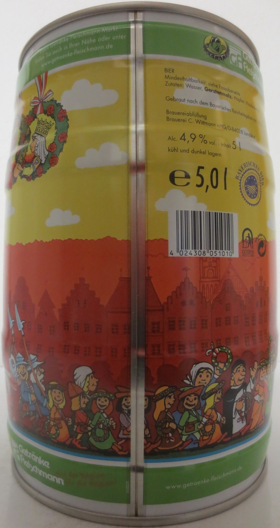 Wittmann Urhell UNSER ORIGINAL Getränke Fleischmann (5L) Nr.2