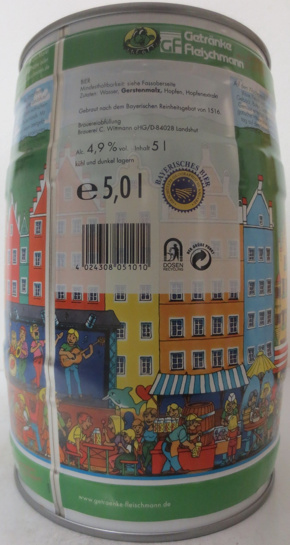 Wittmann Urhell UNSER ORIGINAL Getränke Fleischmann (5L) Nr.1
