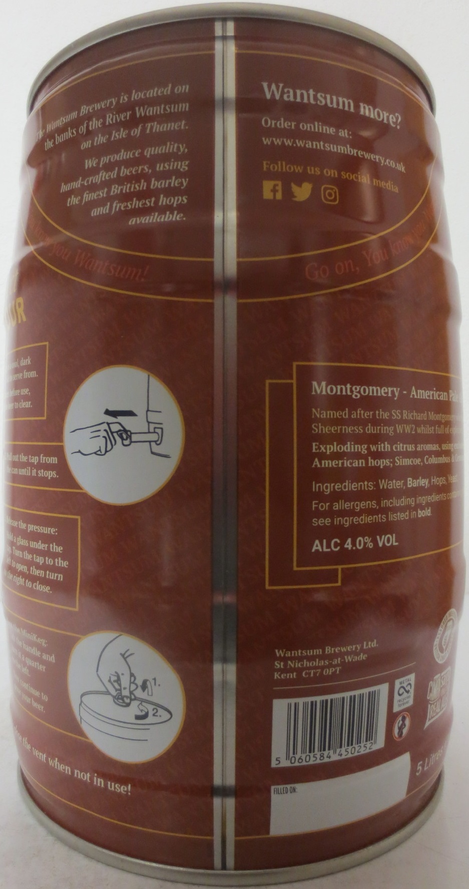 WANTSUM MONTGOMERY American Pale Ale ALC 4,0% VOL (5L) Nr.1