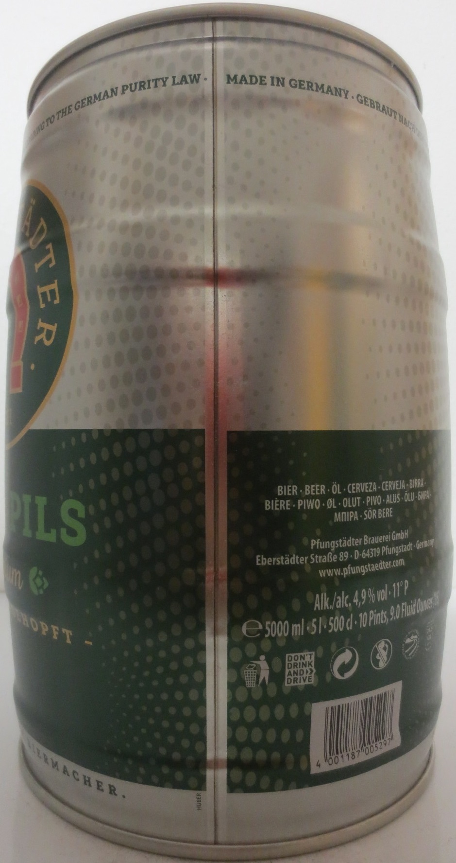 PFUNGSTÄDTER EDEL-PILS Premium EDEL-HERB GEHOPT (5L) Nr.1