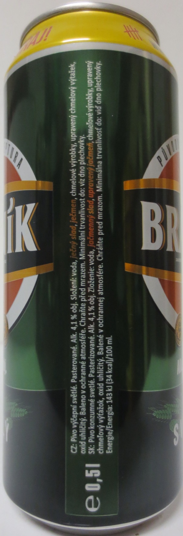 BRANÍK Alk. 4,1% obj. SVĚTLÝ SOUTĚŽ 2022 (CZ) (50cl) (B/O) č.1