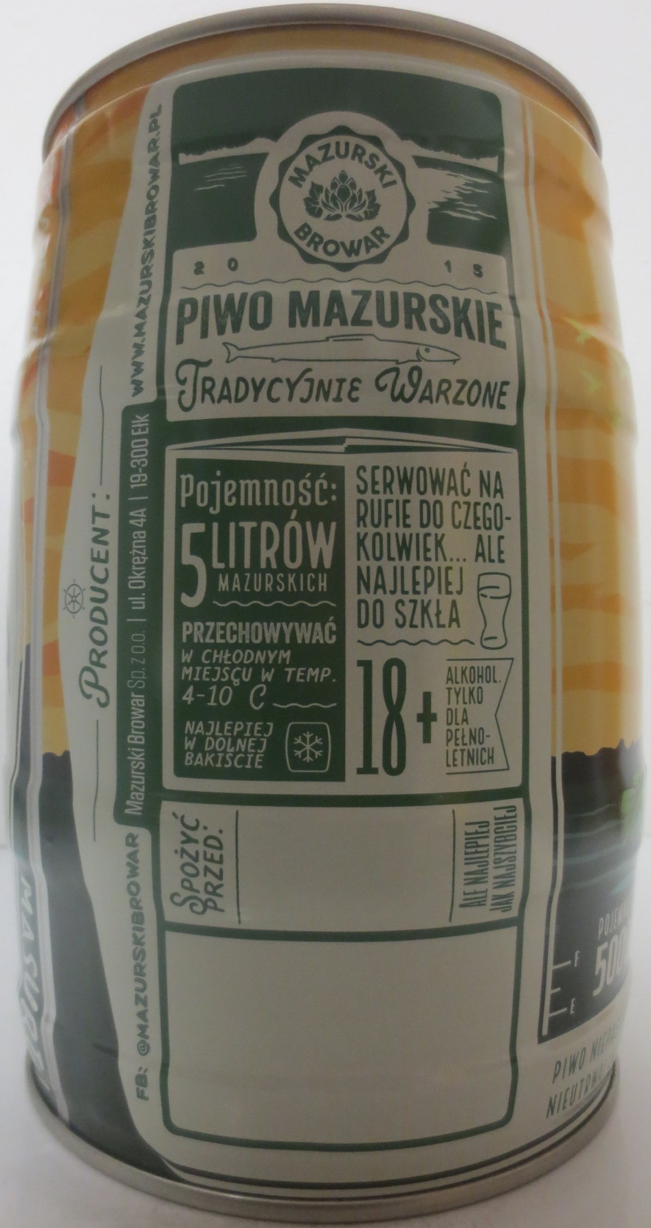 PIWO MAZURSKIE BROWAR RZEMIEŚLNICZY (5L) Nr.1