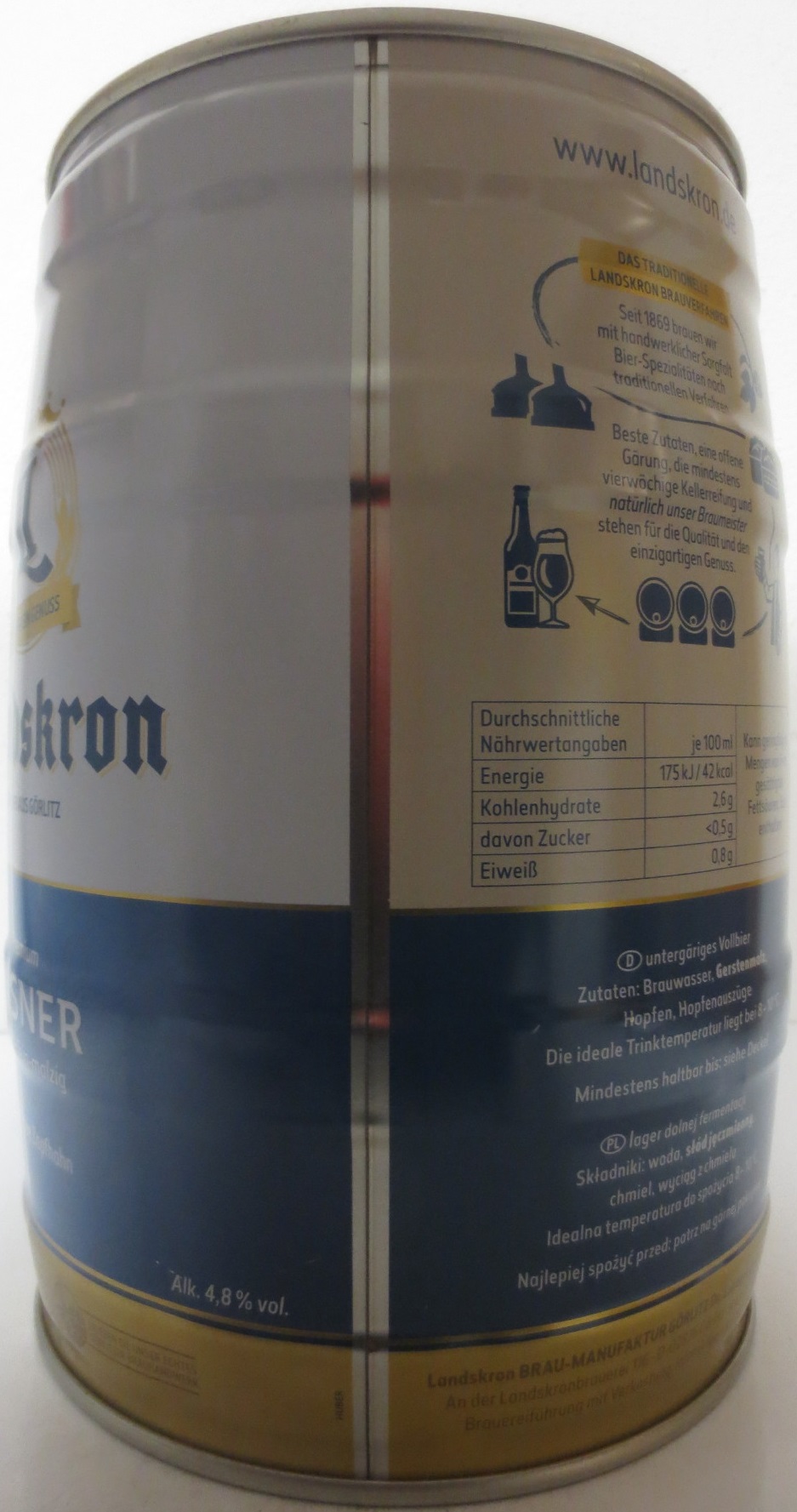 Landskron Premium PILSNER süffig & fein-malzig (5L) Nr.1 