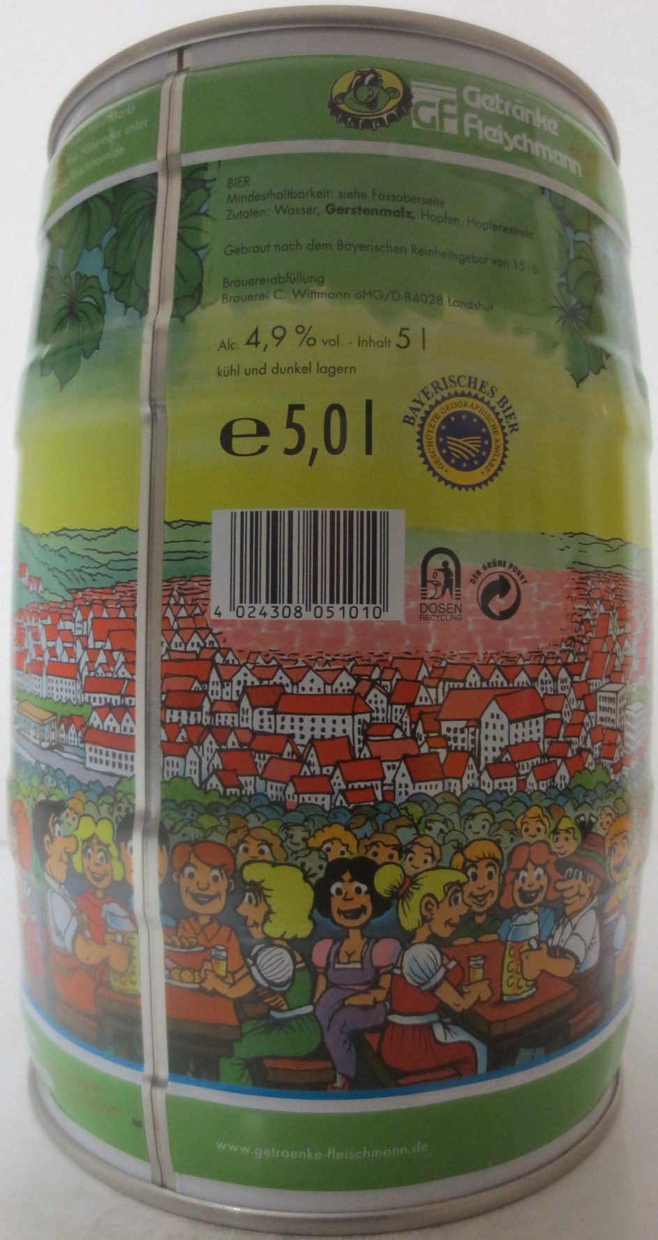 Wittmann Urhell UNSER ORIGINAL Getränke Fleischmann (5L) Nr.3