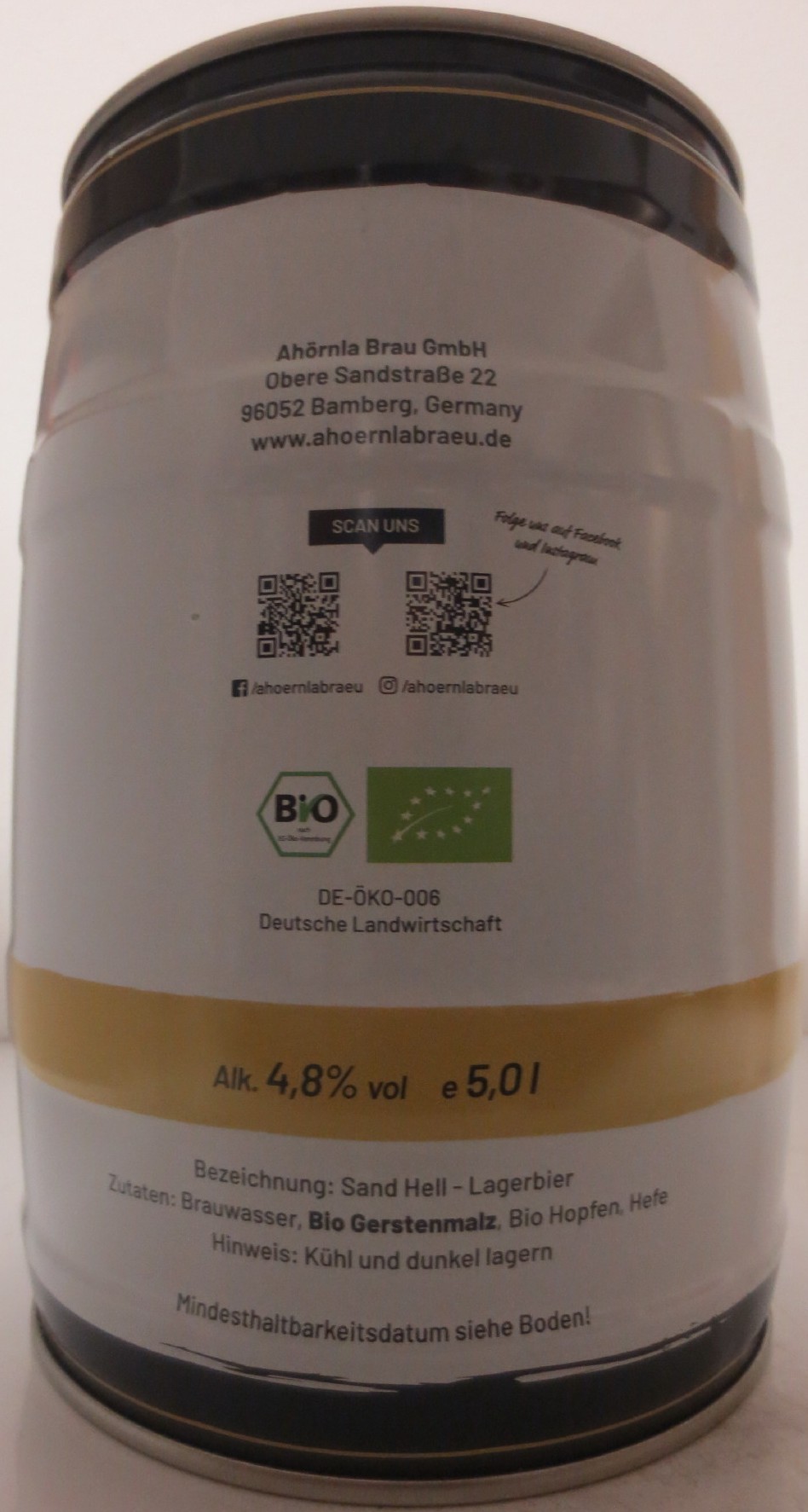 Ahörnla Bräu Sand Hell (5L) Nr.1 