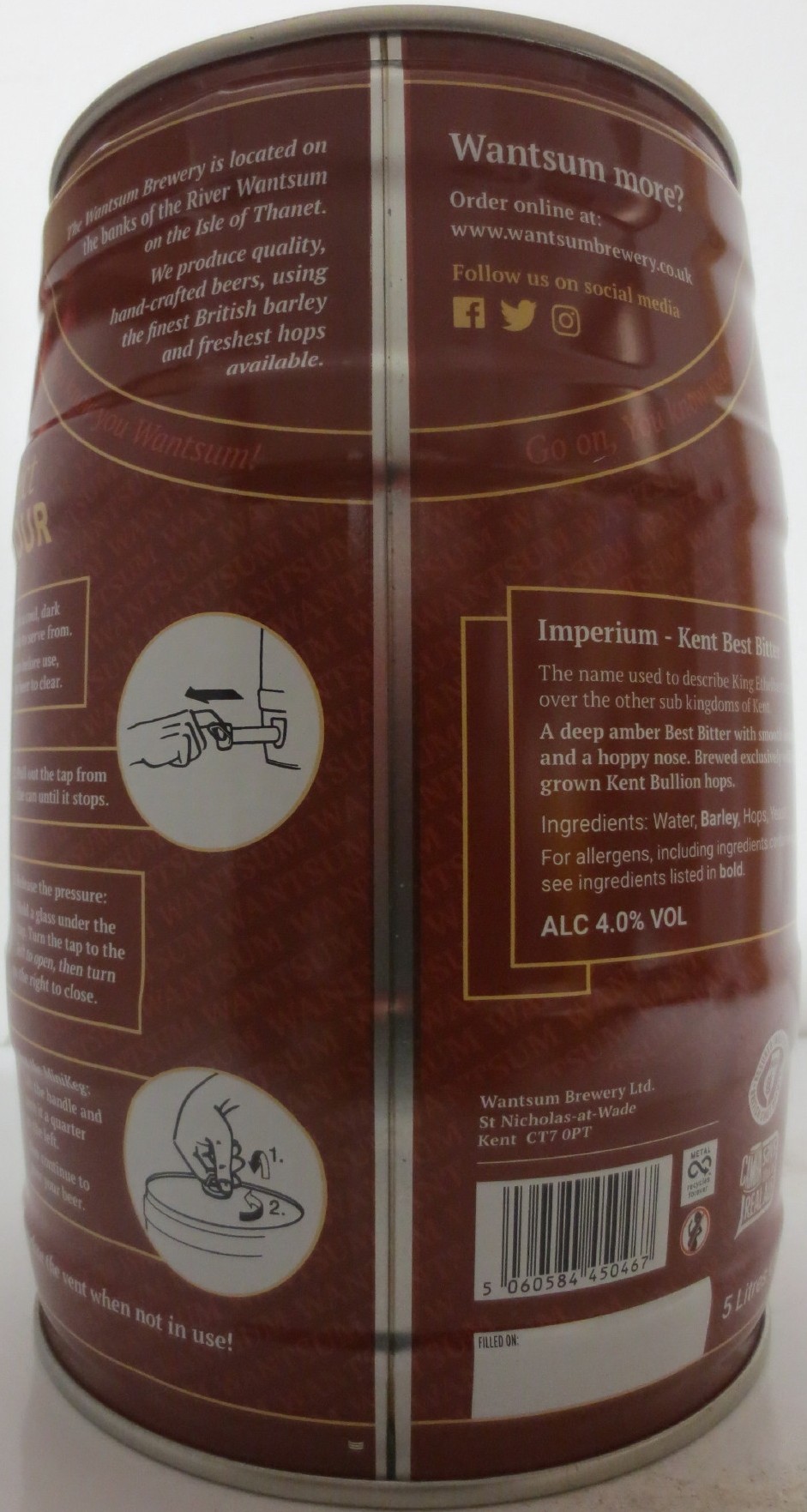 WANTSUM IMPERIUM Kent Best Bitter ALC 4.0% VOL (5L) Nr.1