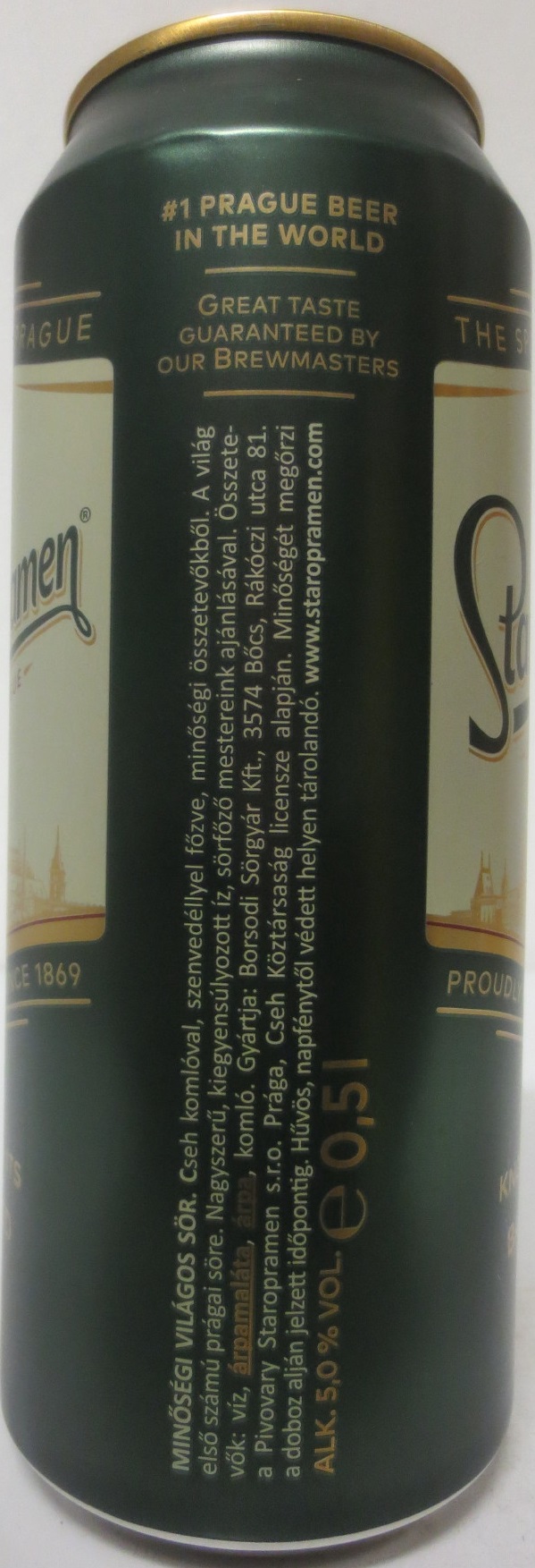 Staropramen EST. IN PRAGUE KNOWN FOR ITS BALANCED TASTE (H) (50cl) (B/O) č.1