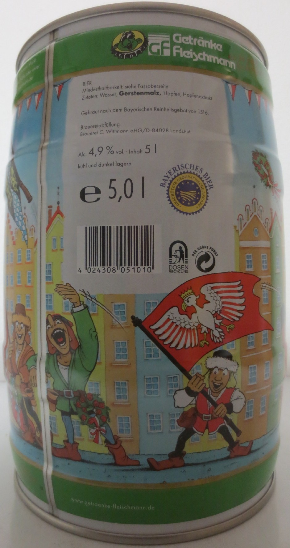 Wittmann Urhell UNSER ORIGINAL Getränke Fleischmann (5L) Nr.4