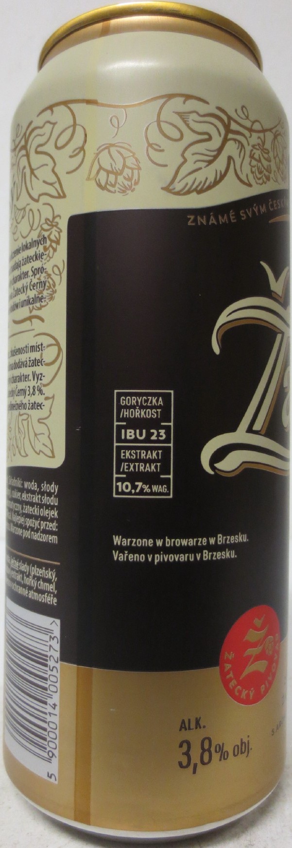 Žatecký ČERNÝ 3,8% OBJ. (50cl) (B/O) č.1 