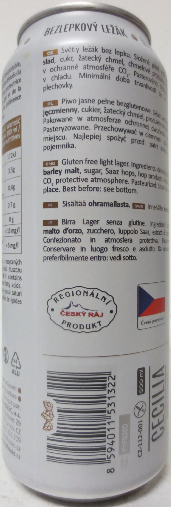 CELICIA HAND-CRAFTED BEZLEPKOVÝ LEŽÁK GLUTEN FREE 11 (CZ) (50cl) (B/O) č.1