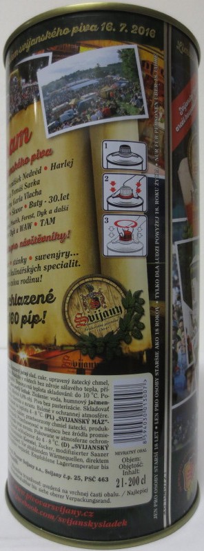 Svijany SVIJANSKÝ MÁZ Světlý ležák 27.SLAVNOSTI SVIJANSKÉHO PIVA 16.7.2016 (200cl) č.1