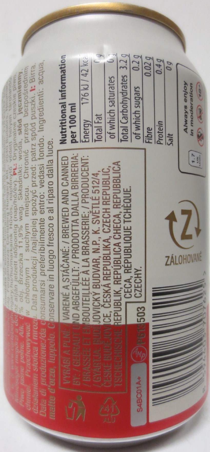 Budweiser Budvar ORIGINAL CZECH LAGER (CZ+SK) (33cl) (B/O) č.2 