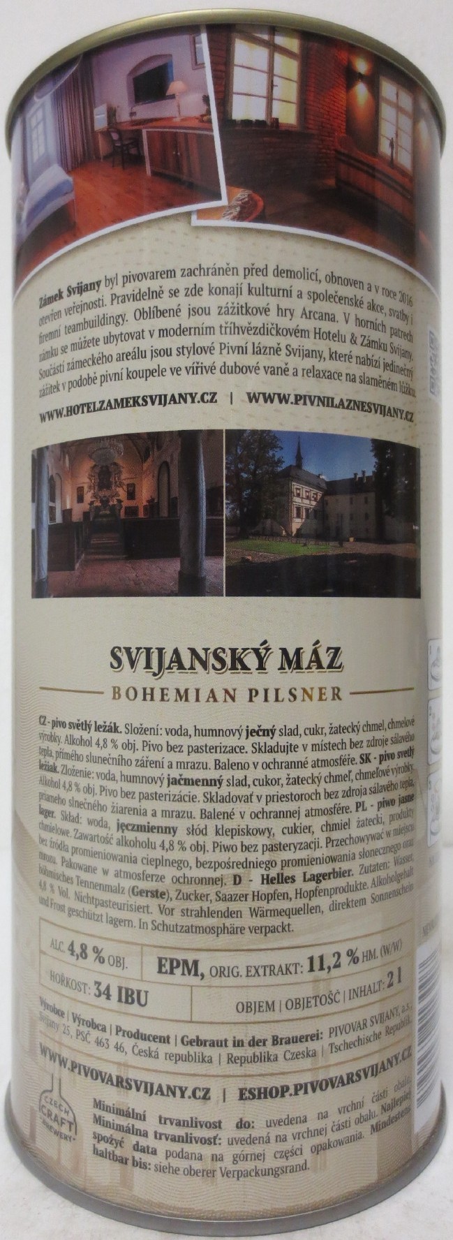Svijany Zámek Svijany - Světlý ležák .1578. Tradiční pivo bez pasterizace 11 III (200cl) č.1