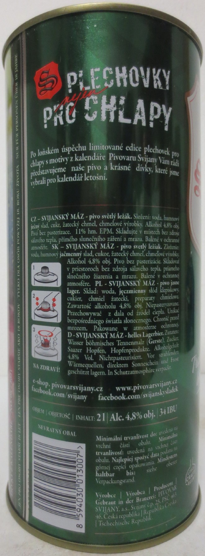 Svijany SVIJANSKÝ MÁZ dívky z kalendáře NO. 08/2021 (200cl)