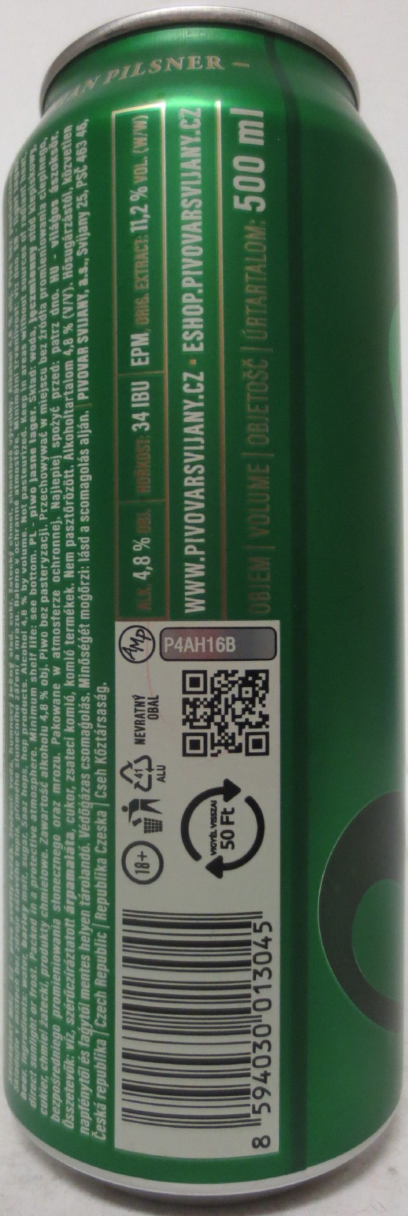 Svijany SVIJANSKÝ MÁZ - Světlý ležák .1564. Tradiční pivo bez pasterizace 11 (CZ) (50cl) (B/O) č.2